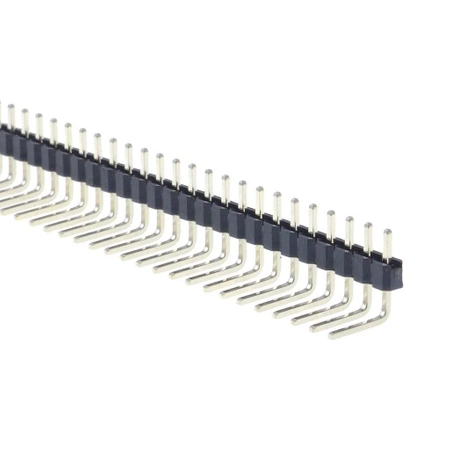 Listwa kołkowa goldpin 1x40 pin, raster 2,54 mm, kątowa