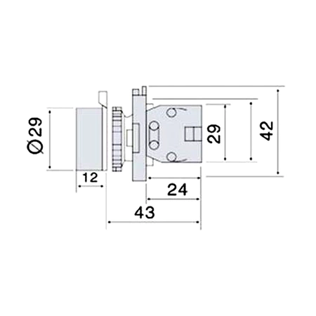 Przełącznik tablicowy XB2 EA42 monostabilny okrągły 3A/240V czerwony (NC)