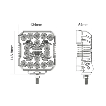 Lampa robocza LED samochodowa, X-SPIDER 1, 60W, 12V/24V, IP68, L0194