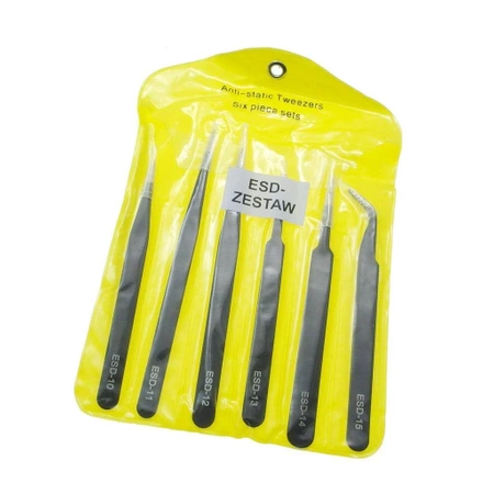 Zestaw pęset antystatycznych ESD 6 szt