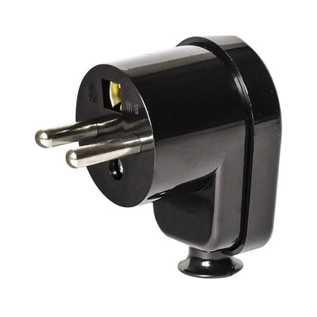 Wtyczka kątowa 250 V 16 A z uziemieniem, czarna, WT-16 TIMEX