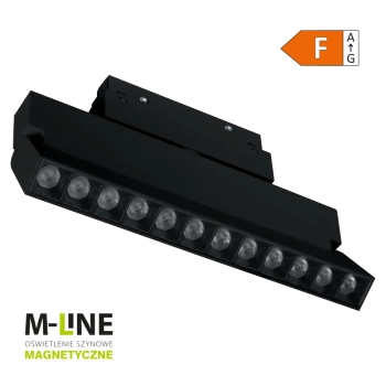 Reflektor szynowy magnetyczny liniowy regulowany 12W 960lm 4000K czarny M-LINE