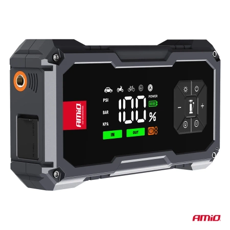 Jump Starter PRO 12V 7.2Ah 600A 4w1 Starter/Latarka/Kompresor/Powerbank AMIO 04674