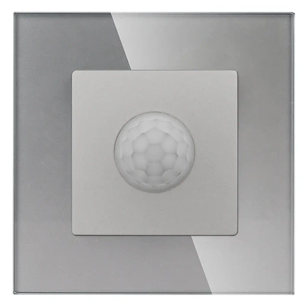 Czujnik ruchu PIR 200W, 60W dla LED - szklana ramka - szary - Tawoia Glass