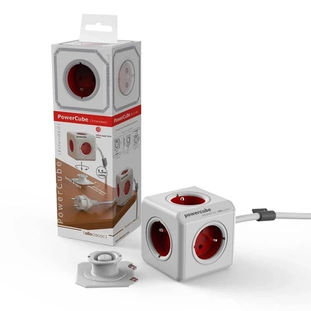 PowerCube Extended, rozgałęźnik 5 gniazd na przewodzie 1.5m, niebieski