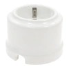 Gniazdko elektryczne Schuko okrągłe białe ceramiczne natynkowe - Ceramic Classic Loft