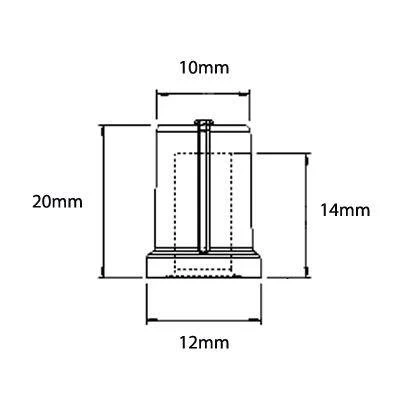 Gałka ze wskaźnikiem, oś 6mm, fi12x19mm, znacznik biały