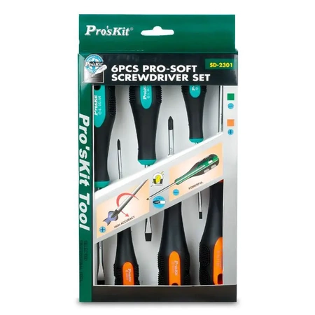 Zestaw wkrętaków płaskich i krzyżakowych PH 6szt, Proskit SD-2301