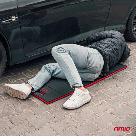 Mata warsztatowa składana piankowa 116 × 40 × 2,5 cm pod kolana i plecy, AMIO-04913