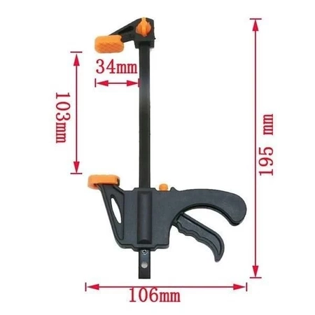 Ścisk stolarski Typ F - 4" 103mm - Zacisk - Uchwyt modelarski - Klamra