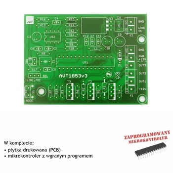Iluminofonia LED RGB - PCB i mikroprocesor do projektu AVT 1853