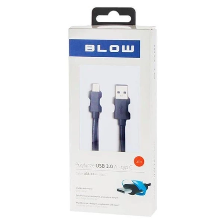 Kabel USB-A - USB-C, 2 m, czarny, Blow