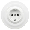 Gniazdo elektryczne Schuko okrągłe białe ceramiczne podtynkowe z ramką - Ceramic Loft