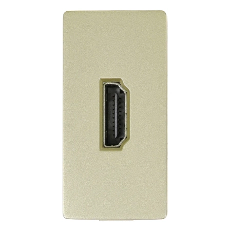 Gniazdo HDMI złoty, moduł 1/2 do ramki Tawoia Glass