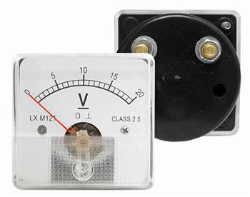 Woltomierz analogowy 0–20V DC - panelowy wskaźnik napięcia - DH-50