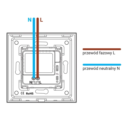 Lampka schodowa LED 230V 1.5W z czujką ruchu - szklana ramka - złoty - Tawoia Glass