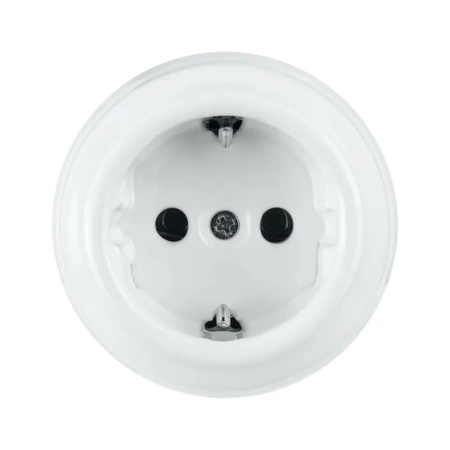 Gniazdko elektryczne Schuko okrągłe białe ceramiczne natynkowe - Ceramic Classic Loft