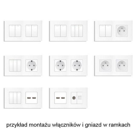 Włącznik schodowy biały podtynkowy (moduł bez ramki) - TAWOIA Glass