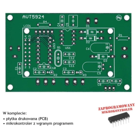 Cyfrowy obrotomierz stroboskopowy LED, PCB do projektu AVT5924