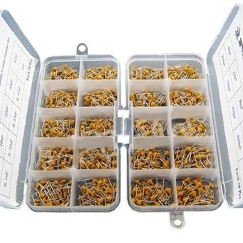 Zestaw kondensatorów monolitycznych 50V (20pF - 1uF) 1000 sztuk