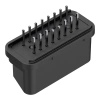 Złącze OBD męskie z pinami i blokadą przewodów, ABS, czarne, Kradex ZOBD CAP PLUG