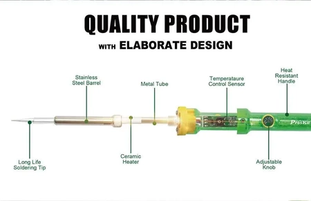 Lutownica kolbowa 80W z regulacją temperatury 200 - 450°C, Proskit SI131B
