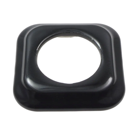 Włącznik światła schodowy podwójny ceramiczny, kwadratowy z ramką, podtynkowy czarny Ceramic Loft