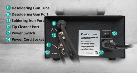 Stacja lutownicza z odsysaczem i dodatkową lutownicą Proskit SS-988B