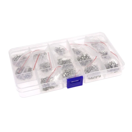 Śruby M2, M2.5, M3 z nakrętkami. Zestaw 530-częściowy