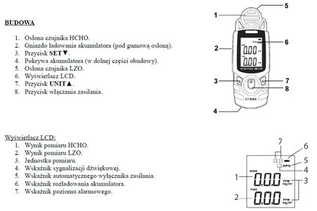 Miernik lotnych związków organicznych i formaldehydu CEM DT-900A