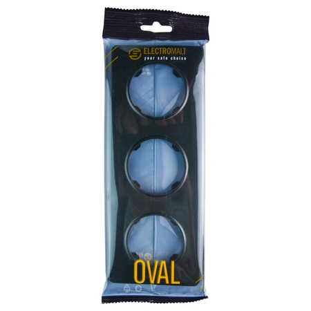 Ramka plastikowa potrójna, czarna, OVAL