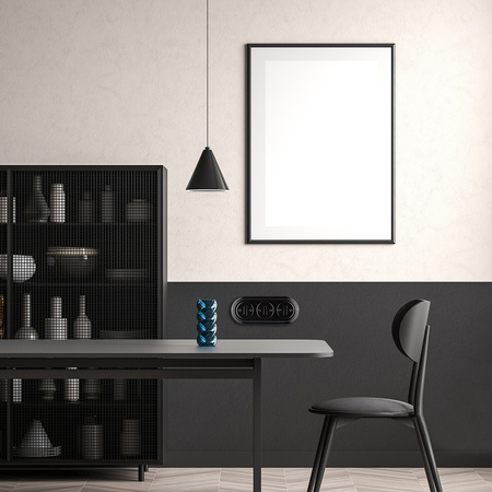 Włącznik światła podwójny ceramiczny, okrągły podtynkowy biały Ceramic Loft