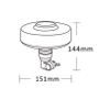 Lampa ostrzegawcza LED do pojazdu, UFO2, 22W, 48 LED, światło pomarańczowe, trzpień FLEX, R65 R10, ALR0078