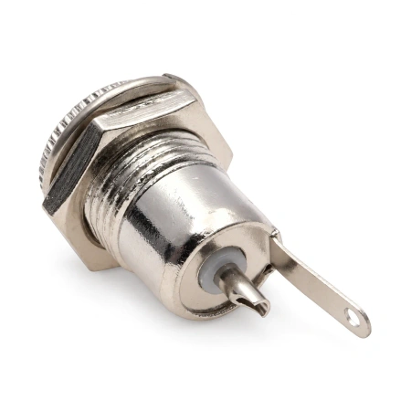 Gniazdo zasilania DC 2,1/5,5 mm do obudowy, metalowe (nakrętka)