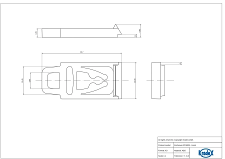 Obudowa modułowa na szynę DIN ZD1004J, 89,8 × 71,6 × 65,2 mm, ABS, szara, Kradex