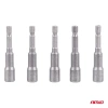 Nasadki magnetyczne 8 mm do wkrętów farmerskich, długość 65 mm, trzpień 1/4" HEX, 5 szt. - AMiO 04938