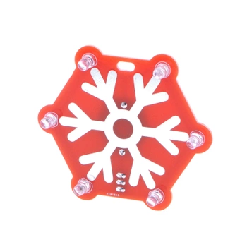 Czerwona świąteczna ozdoba LED RGB - zestaw DIY do nauki lutowania, AVT XMAS3