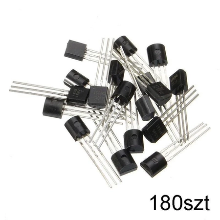 Zestaw tranzystorów w obudowach TO92, 180 sztuk