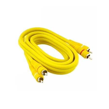 Kabel RCA 2x wtyk - 2x wtyk, złącza pozłacane, 3m, żółty