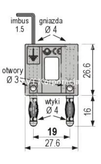 Mostek - uchwyt, 2 wtyki 4mm