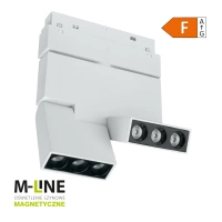 Reflektor szynowy magnetyczny liniowy podwójny regulowany 6W 480lm 4000K biały M-LINE