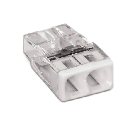 Szybkozłączka WAGO 2273-202 wciskana na 2 przewody, tylko drut 0,5-2,5mm², 24A 450V, biała
