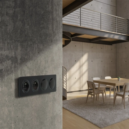 Włącznik światła krzyżowy, montaż podtynkowy, kolor czarny OVAL Electromalt, OVA1021B