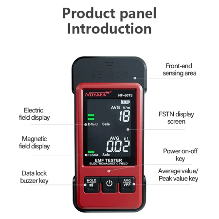 Miernik pola elektromagnetycznego E/H Noyafa NF-601S z alarmem