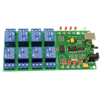 Moduł przekaźnikowy USB 8-kanałowy - 10A/230V na kanał - zlutowany KIT AVT 5710
