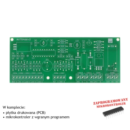 Centralka alarmowa z 2 liniami dozorującymi - PCB i mikroprocesor do projektu AVT 5466