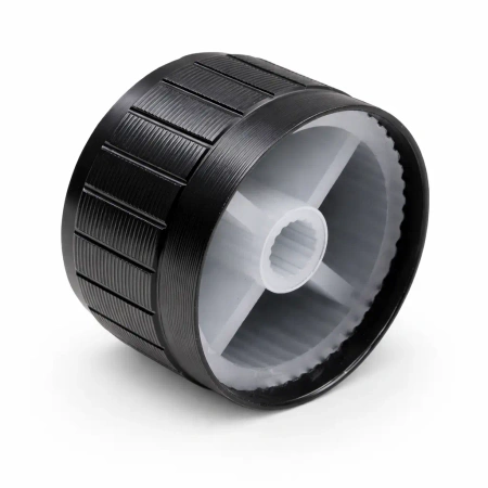 Gałka aluminiowa do potencjometru na oś 6mm - 30x17mm - czarna, srebrny znacznik - GCL30