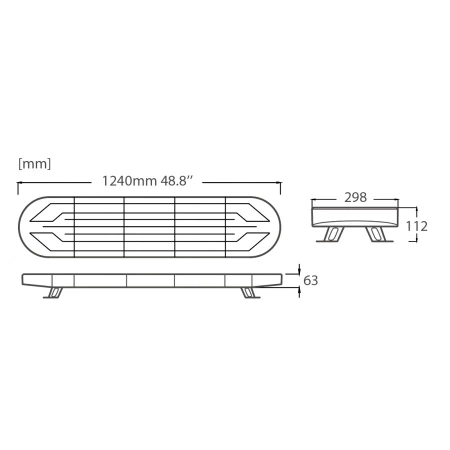 Belka ostrzegawcza LED 1240x286 R10 R65 pomoc drogowa, BLK0035