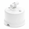 Włącznik pojedynczy obrotowy okrągły biały ceramiczny natynkowy - Ceramic Classic Loft