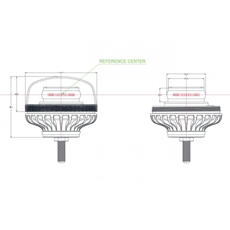 Lampa ostrzegawcza LED do pojazdu, OPTI, 36 LED, światło pomarańczowe, śruby, R65 R10, 12V/24V, ALR0062